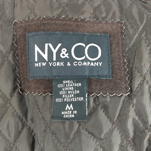 New York And Company 100% Suede Leather Jacket - Picture 7 of 9